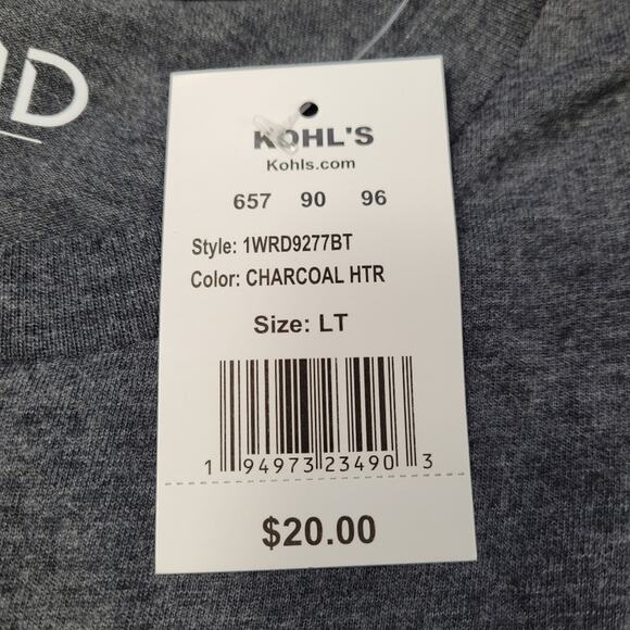 NWT Single All The Way Men's Hybrid Charcoal Heather T-shirt size LT - Picture 6 of 7